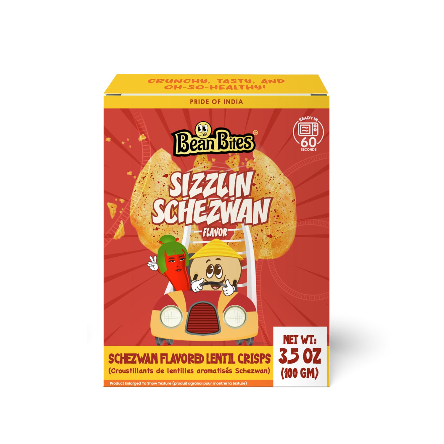 Bean Bites Sizzlin Schezwan Lentil Crisp - Pride Of India
