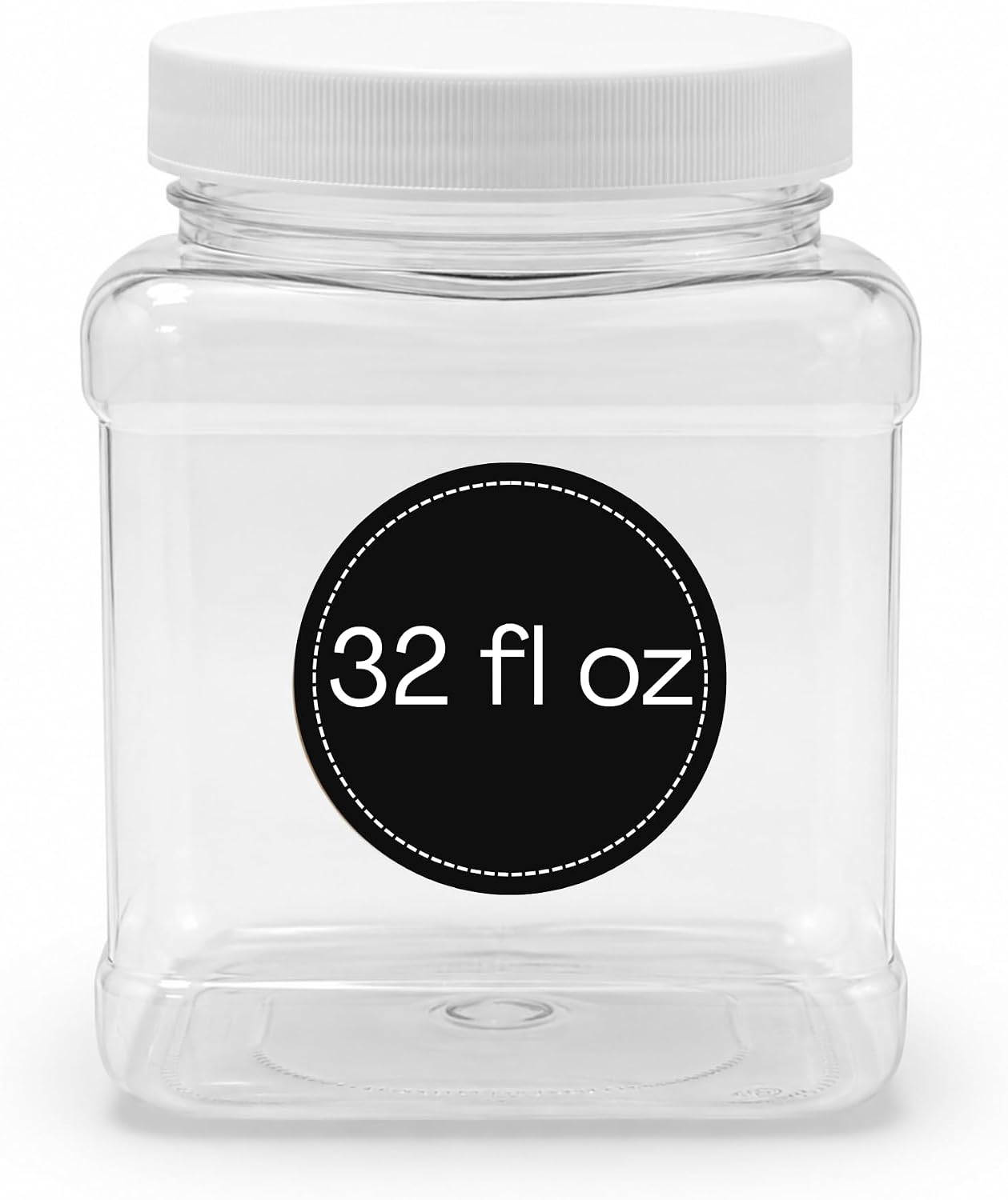 Clear PET Plastic Grip Dry/Liquid Food Storage Jars w/ Caps (Food Grade - BPA Free)