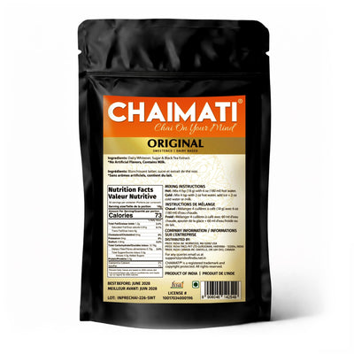 Chaimati Original Instant Chai Mix, 2 LB (908 gm) | Sweetened, Dairy Based, Gluten Free, No Artificial Flavors | Powdered Tea, Makes 50 Cups, Ready in Seconds | Authentic Creamy Chai | Hot or Iced