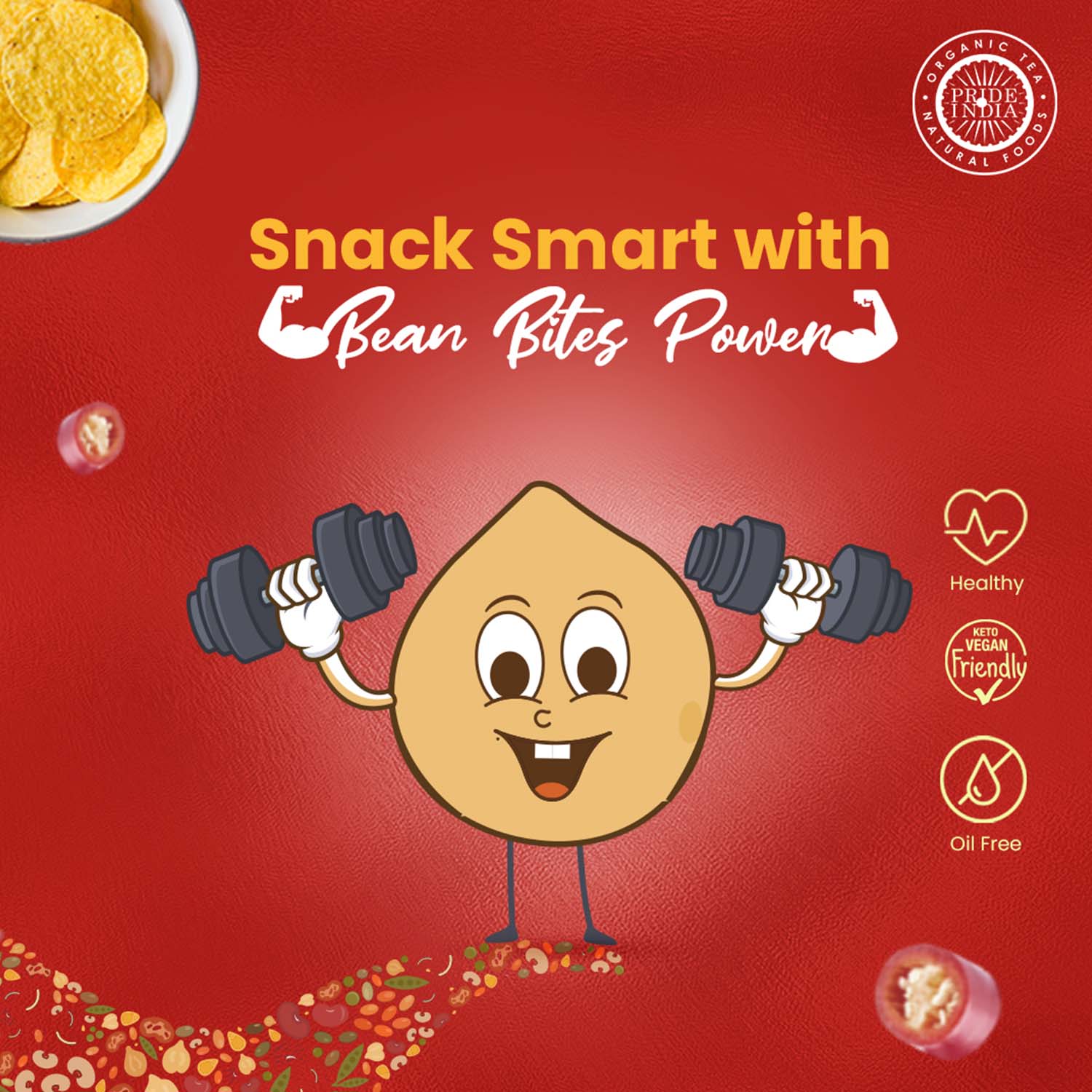 Bean Bites Sizzlin Schezwan Lentil Crisp - Pride Of India