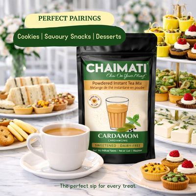 Chaimati Cardamom Dairy-Free Chai Mix, 2 LB (908 gm) | Sweetened, Vegan, Gluten Free, No Artificial Flavors | Instant Powdered Tea, Makes 30 Cups | Elaichi Flavor | Ready in Seconds | Hot or Iced