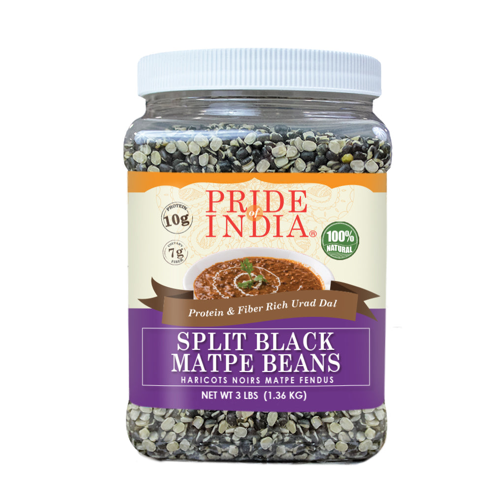 Indian Split Black Gram Matpe Beans - Protein & Fiber Rich Urad Dal Jar - Pride Of India