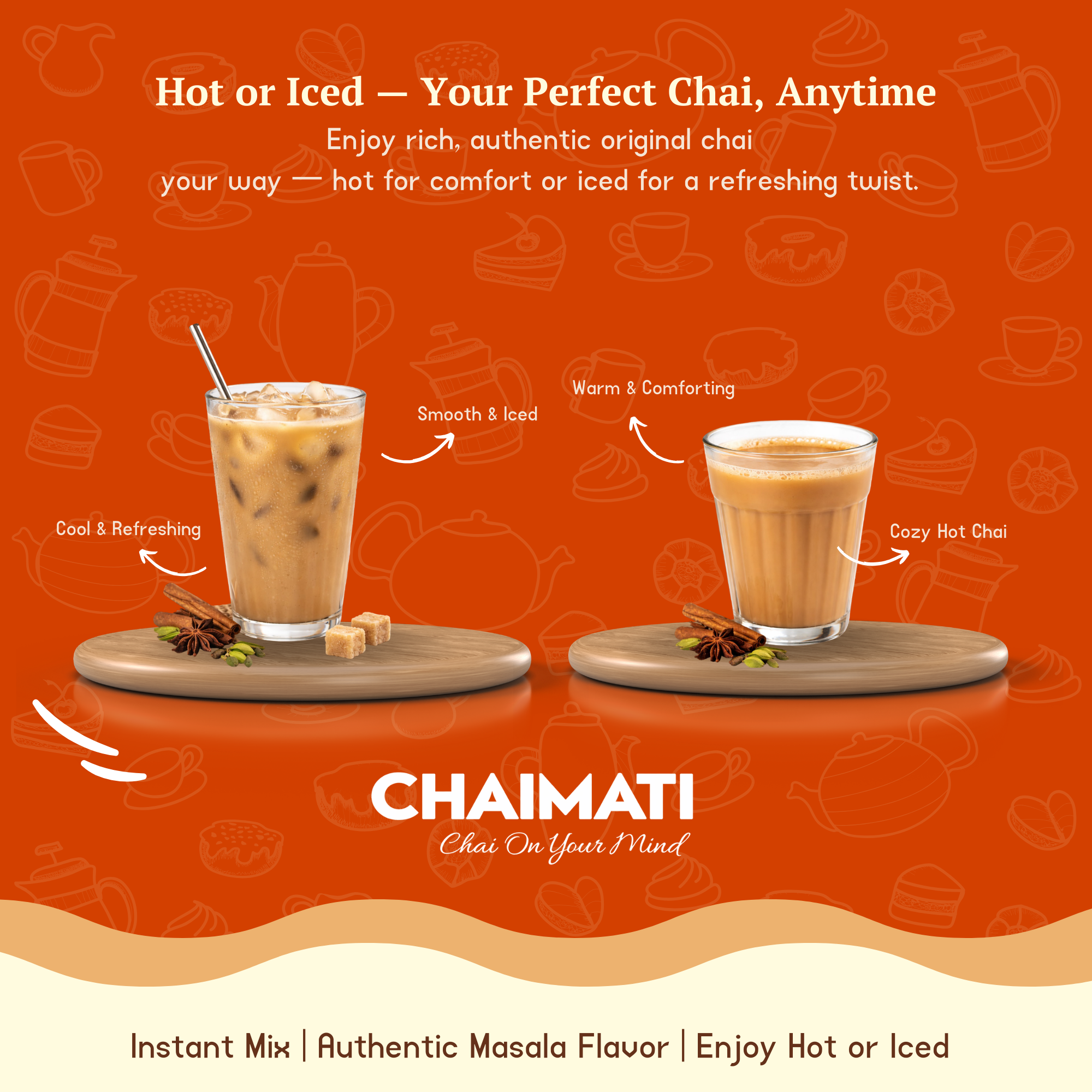 CHAIMATI Sweetened Dairy-Free Instant Original Chai Latte Premix - 2 lb