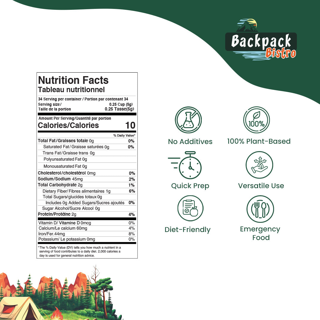 Backpack Bistro Dehydrated Finely Chopped Spinach - Pride Of India
