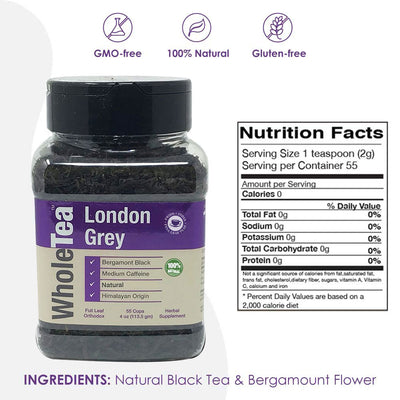 WHOLETEA Natural London Grey Full Leaf Tea - Pride Of India
